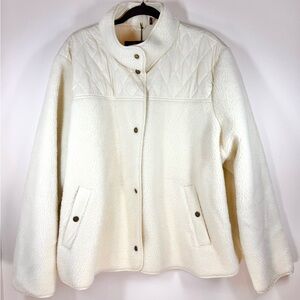 NWT Barbour Women's Plus Size White Quilted Jacket‎ Size 3X